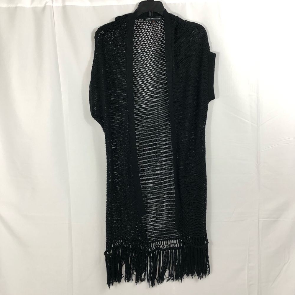 Black Fringe Cardigan